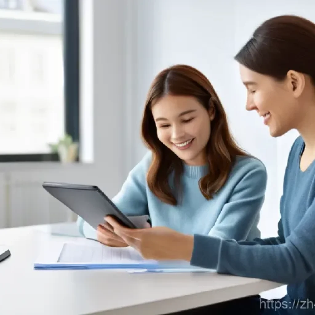 해외연수코디네이터 고객 신뢰 구축 - **Prompt Title: Transparent Overseas Study Program Consultation**
A bright and modern office set...