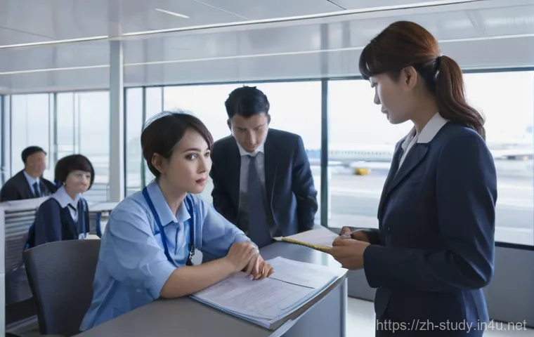 해외연수코디네이터 연수 직무 팁 - **Prompt:** A dynamic, high-tech office environment showcasing efficiency and expertise. A male over...
