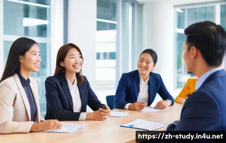 해외연수코디네이터 실전 연수 사례 - A vibrant, dynamic illustration depicting an overseas training coordinator in a modern, well-lit con...