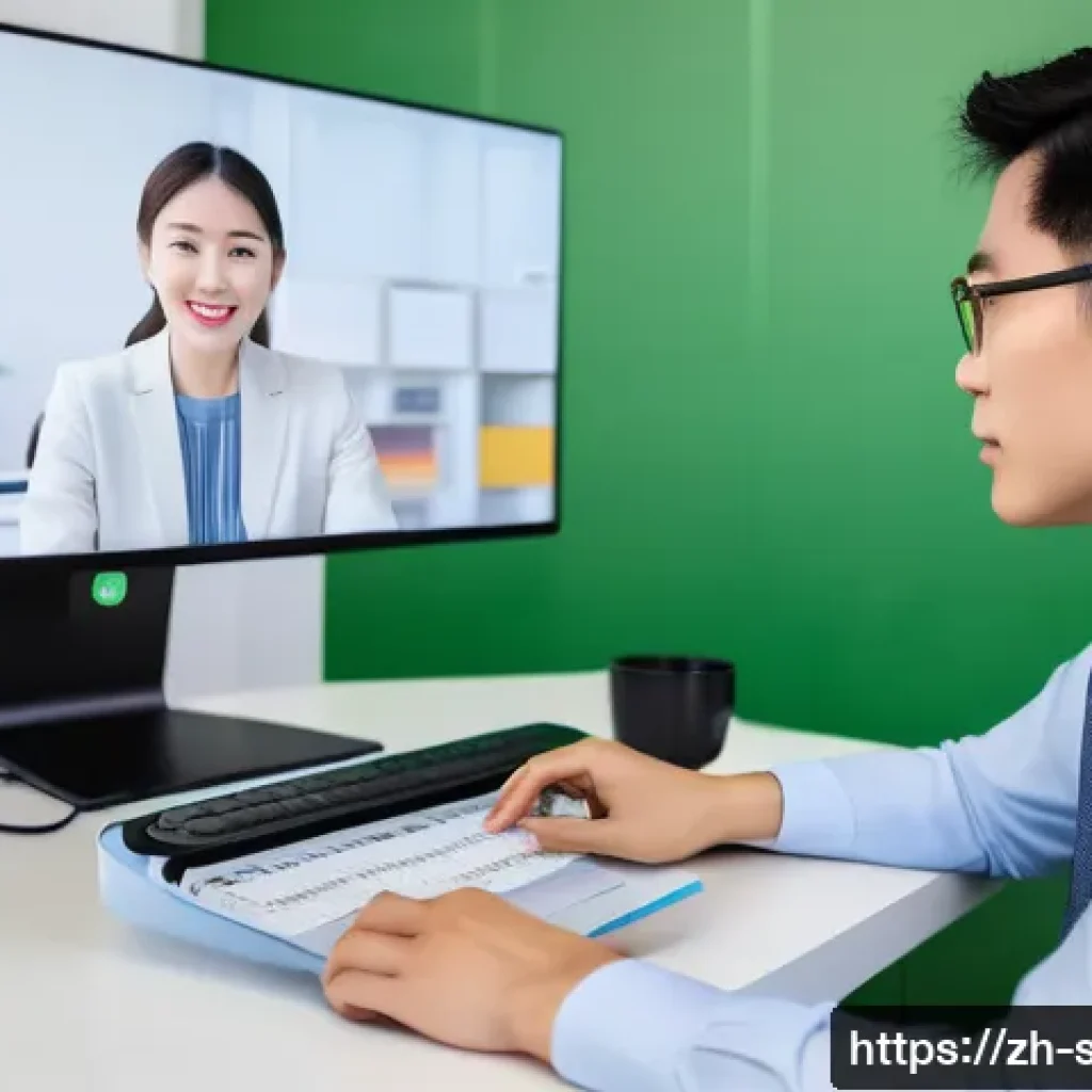 해외연수코디네이터 고용 시장 트렌드 - A modern international training coordinator in a bright office setting, managing a hybrid training s...