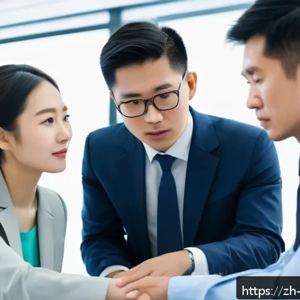 해외연수코디네이터 경력 관리 방법 - A professional multicultural team meeting scene in a modern office, featuring diverse Asian and West...