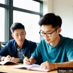 해외연수코디네이터 해외 연수 준비 - A diverse group of international students sitting in a modern university classroom discussing study ...